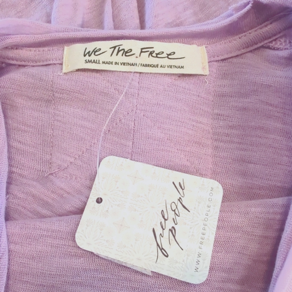 NWT Free People Aria Long Sleeve Trapeze Top Size Small Light Purple OB1645805 - Picture 8 of 9
